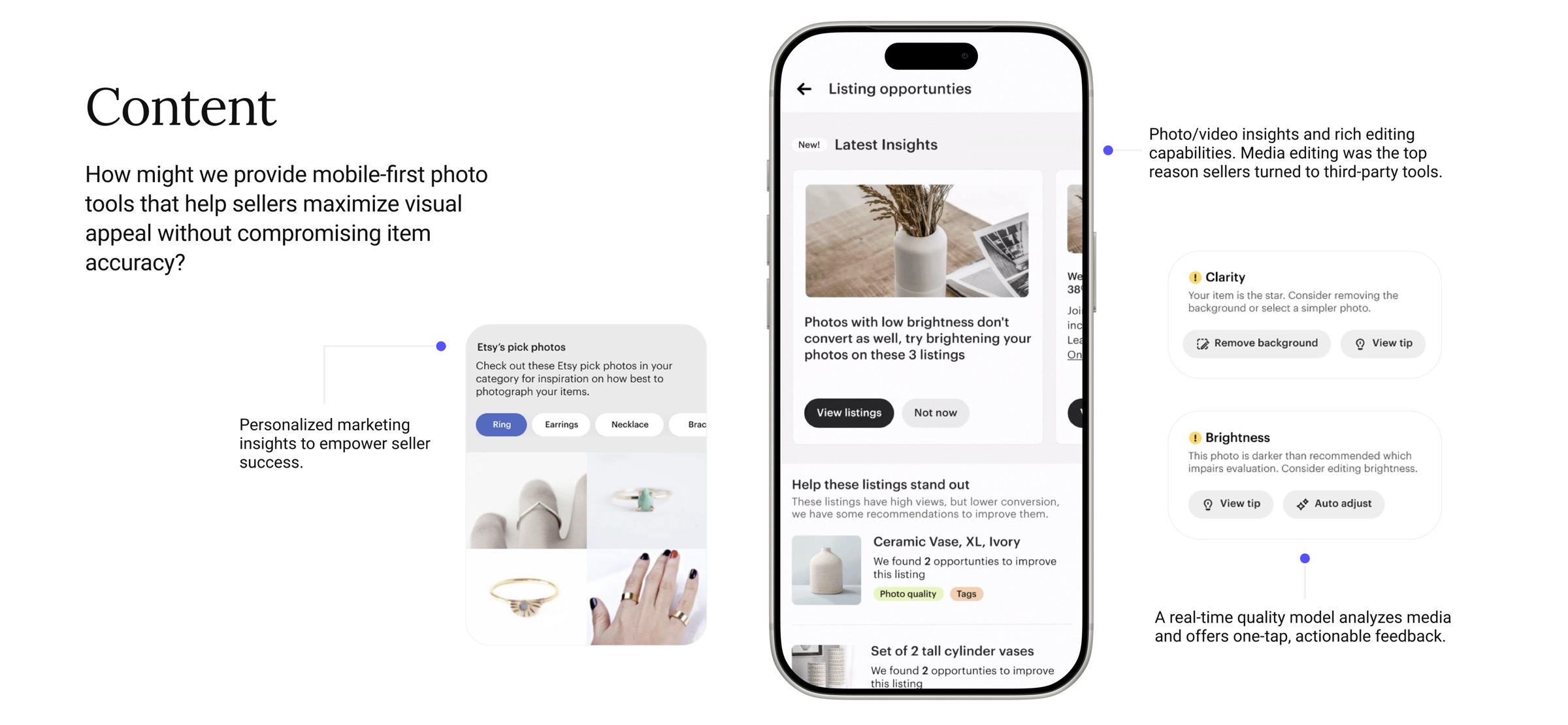 Content redesign — photo tools and quality model