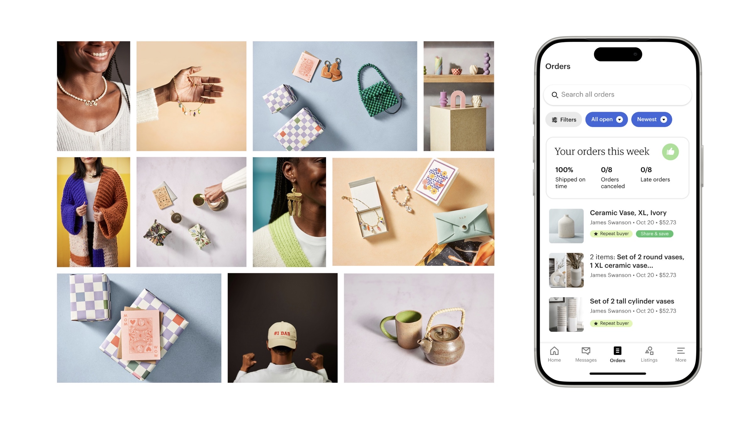 Etsy Seller App redesigned mobile experience