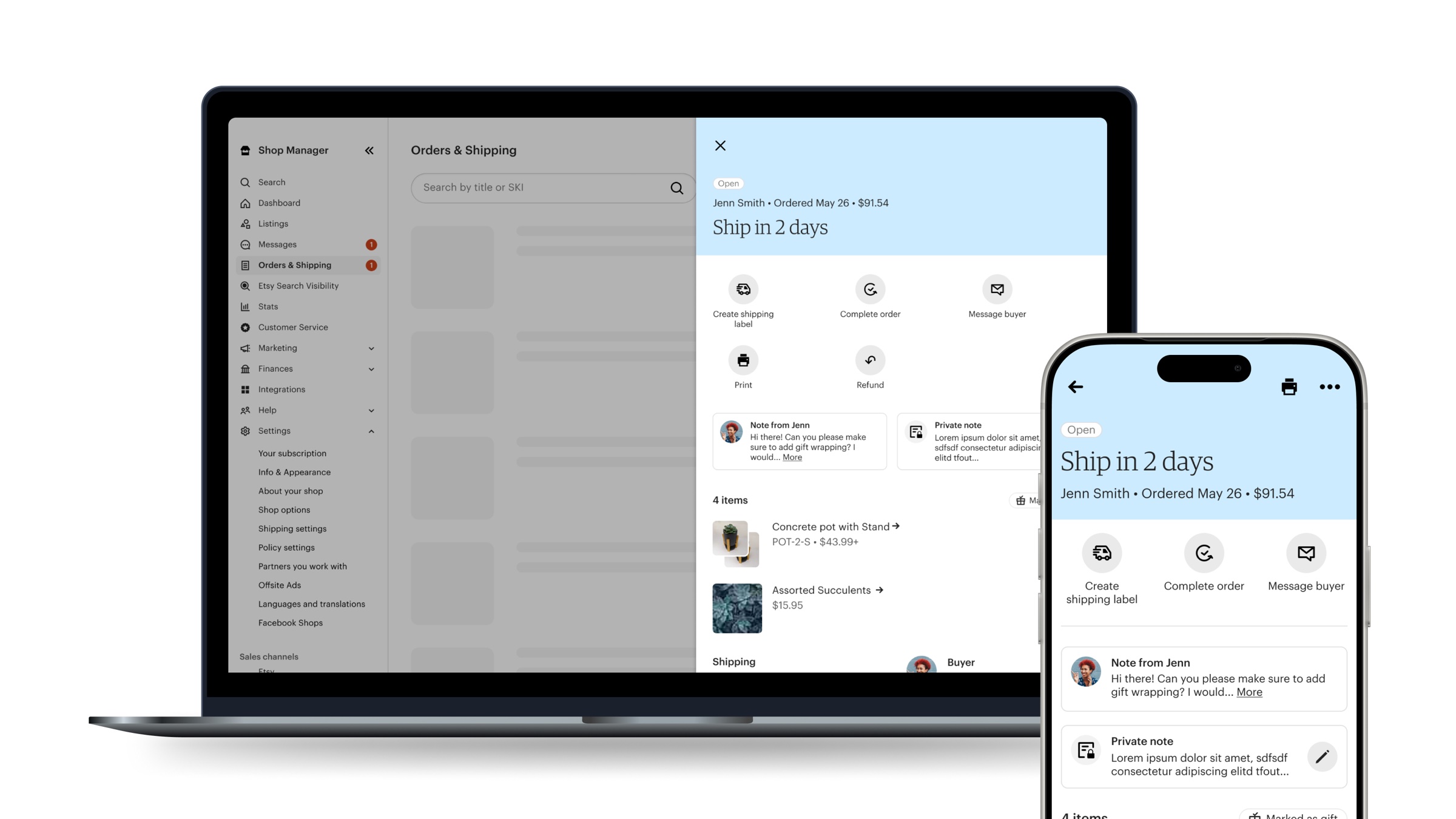 Vision proof-of-concept — Cross-surface seller experience concepts