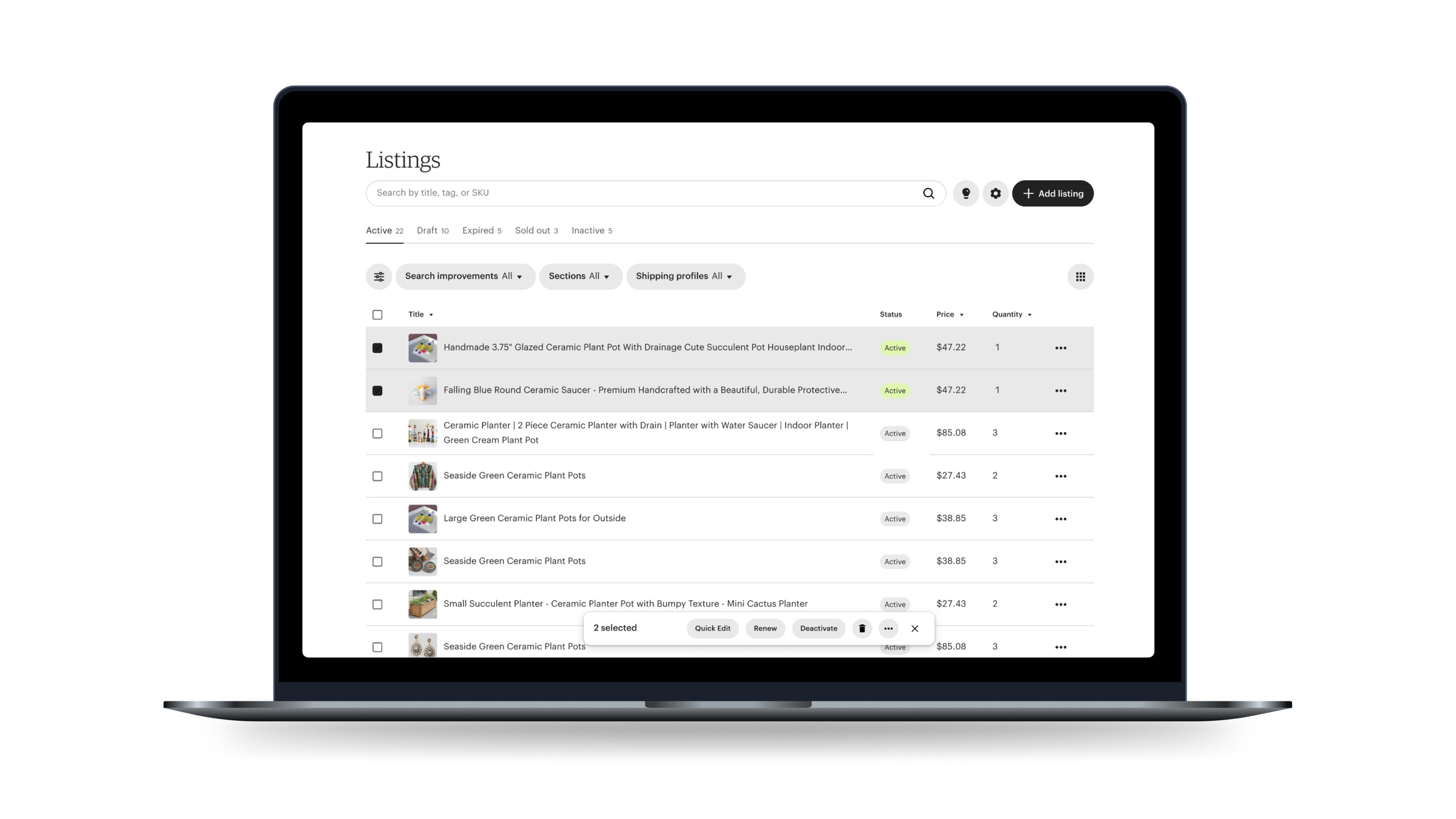 Vision proof-of-concept — Modern Shop Manager listing page