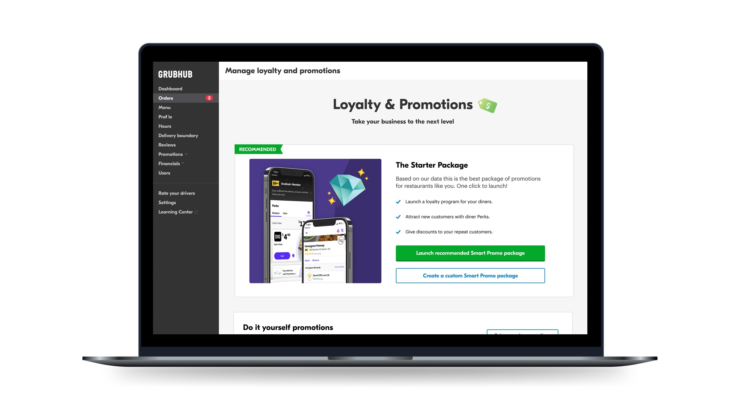 Promotions landing page with loyalty integration