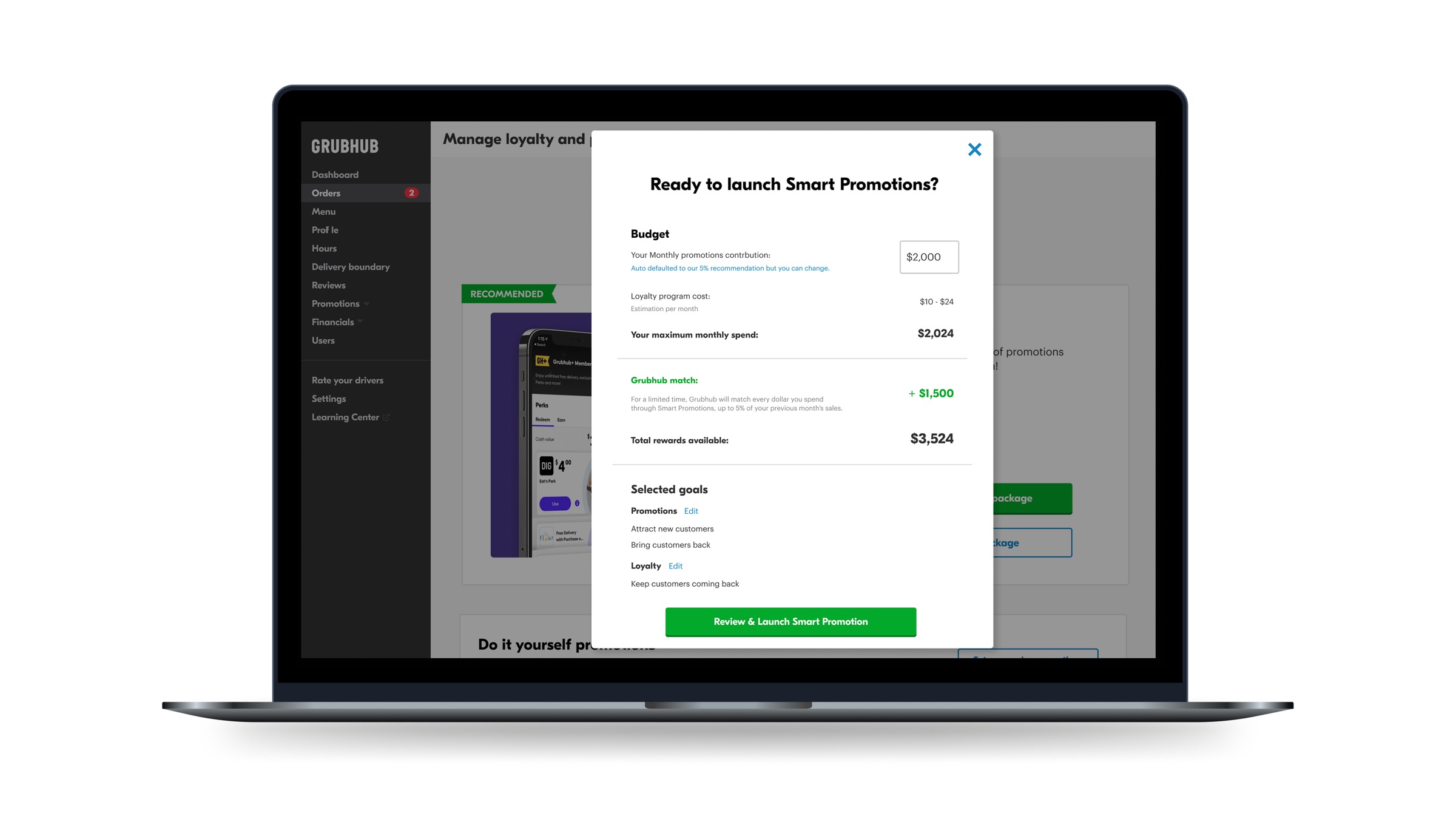 Goal selection — loyalty campaign type