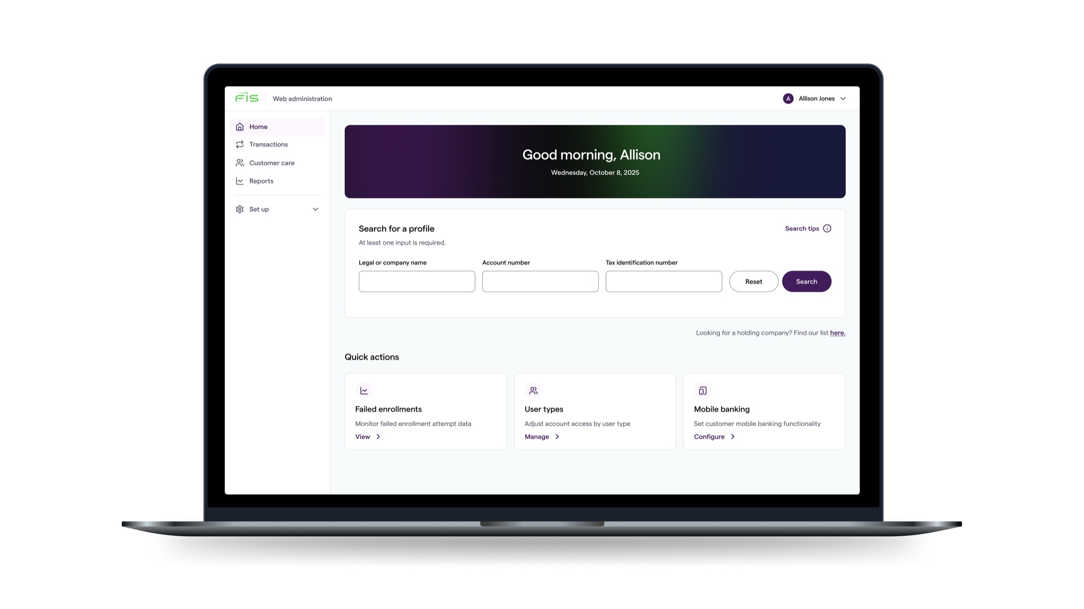 Flex Web Admin homepage redesign